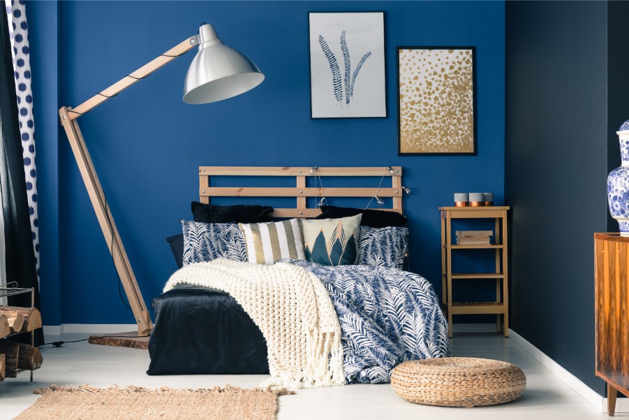 Stormy Colour Scheme For Bedroom { Deep Blue Teal and Grey }