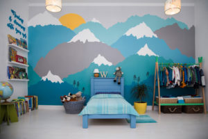 beautiful mural in boy's room